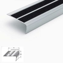 1m Aluminium Stair Nosing Edge Trim with Anti-Slip Surface