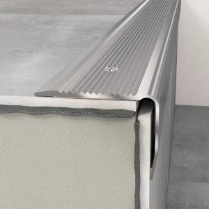 40mm x 30mm Anodised Aluminium Stair Nosing with Anti-Slip Grooved Top 