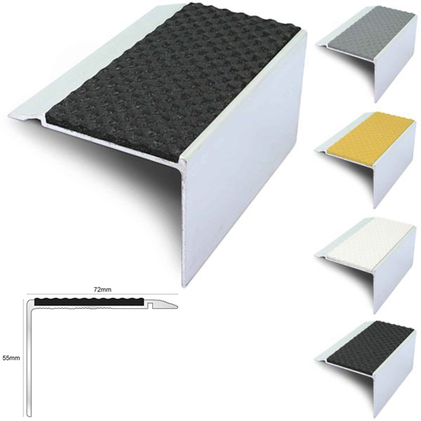 72mm x 55mm Non Slip Tredsafe Stair Nosing 