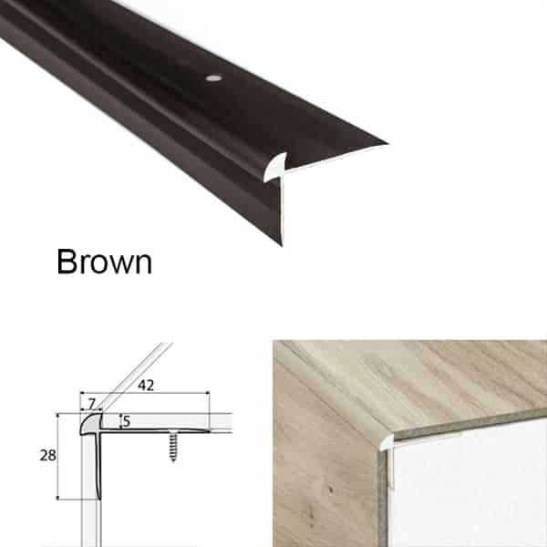 Aluminium Stair Nosing for Luxury Click Vinyl Flooring 