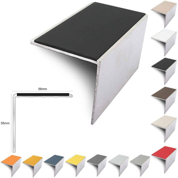 External Grade 56mm x 55mm Non-Slip Stair Nosing Insert with High Durability 