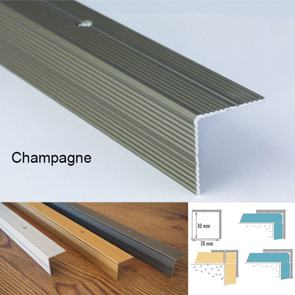 Flawless Stair Finish with Anodised Aluminium Ribbed Treads Stair Nosing