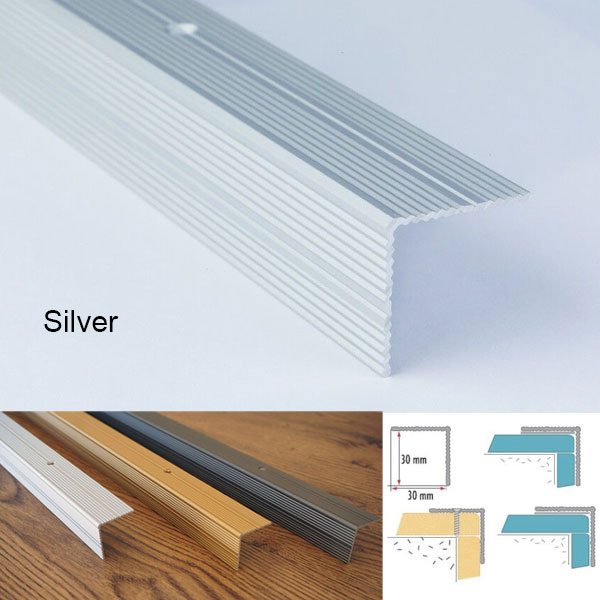 Flawless Stair Finish with Anodised Aluminium Ribbed Treads Stair Nosing