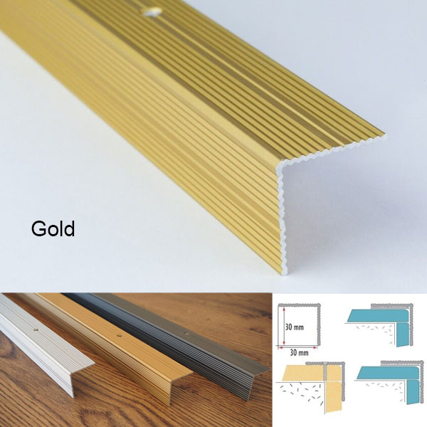 Flawless Stair Finish with Anodised Aluminium Ribbed Treads Stair Nosing