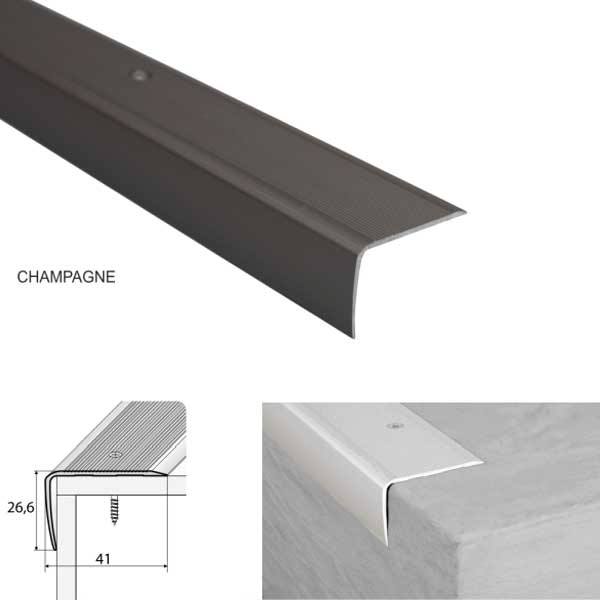 Non Skid Aluminium Stair Nosing for Wooden Stair Treads with Screw Installation