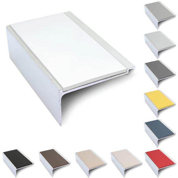 Non Slip Commercial Stair Nosing 60mm x 32mm With PVC Insert 