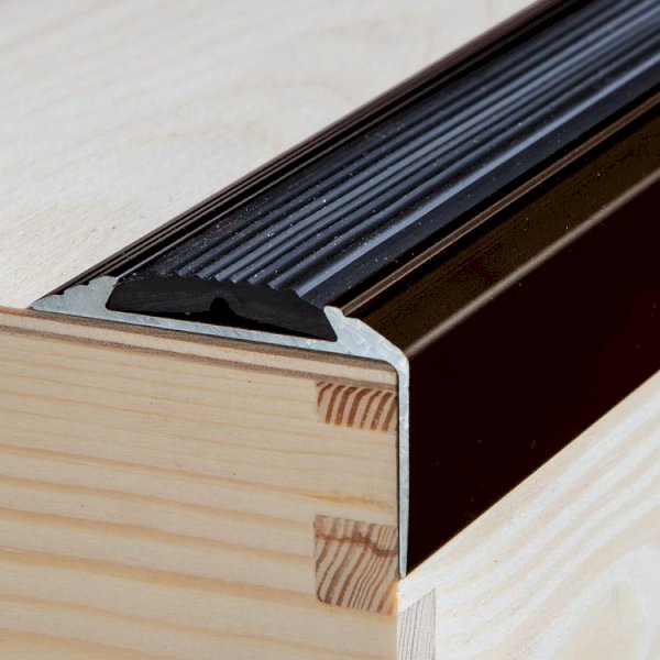 Self-Adhesive Aluminium Anti-Slip Stair Nosing Edge Trim with Rubber Insert
