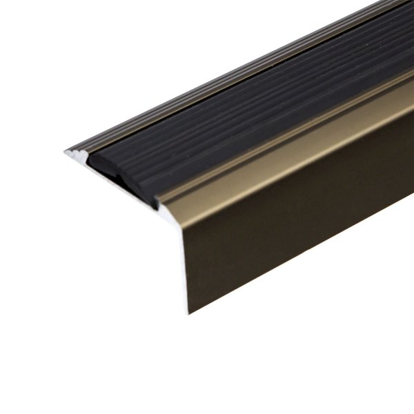 Self-Adhesive Aluminium Anti-Slip Stair Nosing Edge Trim with Rubber Insert