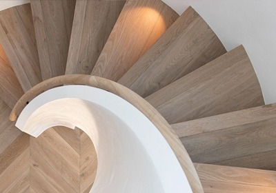 Wood effect stair nosing installed on modern UK staircase